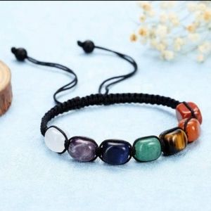 Chakra Crystal Healing Rope Bracelet Unisex Crystal Bracelet